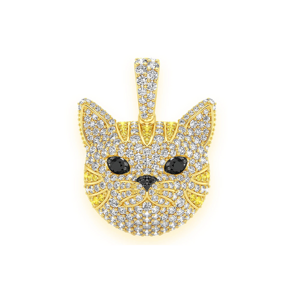 Cat Face Diamond Pendant
