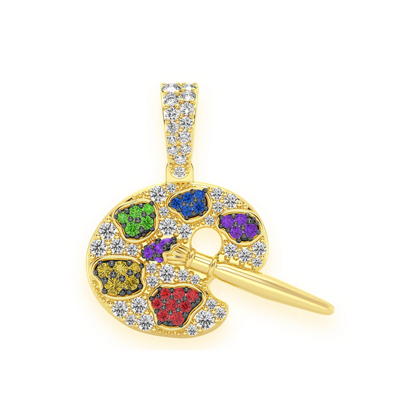 Artist Palette Diamond Pendant