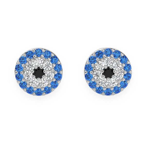 Round Evil Eye Diamond Studs