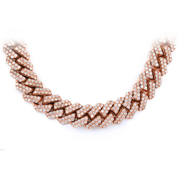 15mm Raised Prong Diamond Cuban Link Necklace