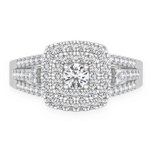 Princess Cut Double Halo Ring