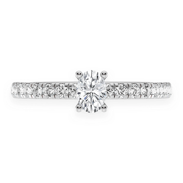 One Row Under Halo Diamond Ring