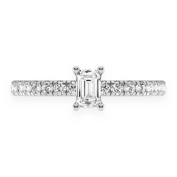 0.25ct Emerald Cut Diamond Engagement Ring