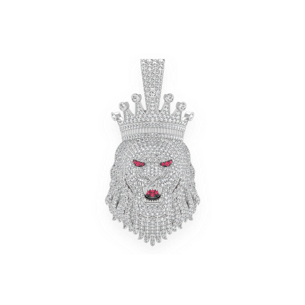 King Crown Lion Diamond Pendant