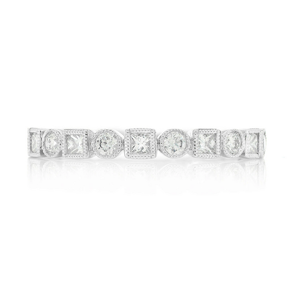 Milgrain Circle & Square Diamond Ring