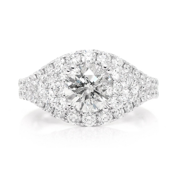 Round Tier Halo Diamond Ring