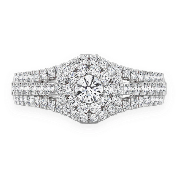 Round Double Halo Diamond Ring