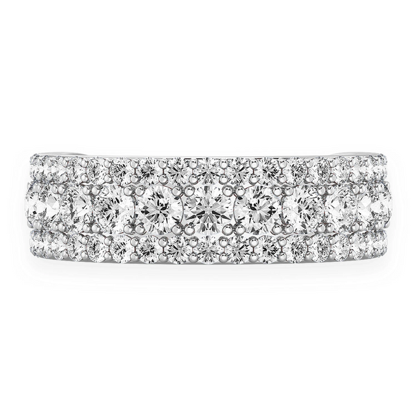 Three Row Flat Band Ring