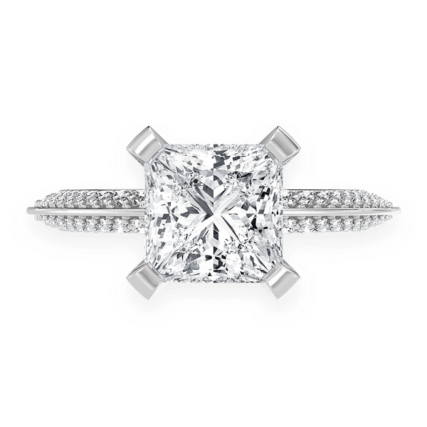 2ct Princess Cut Solitaire Knife Edge Engagement Ring