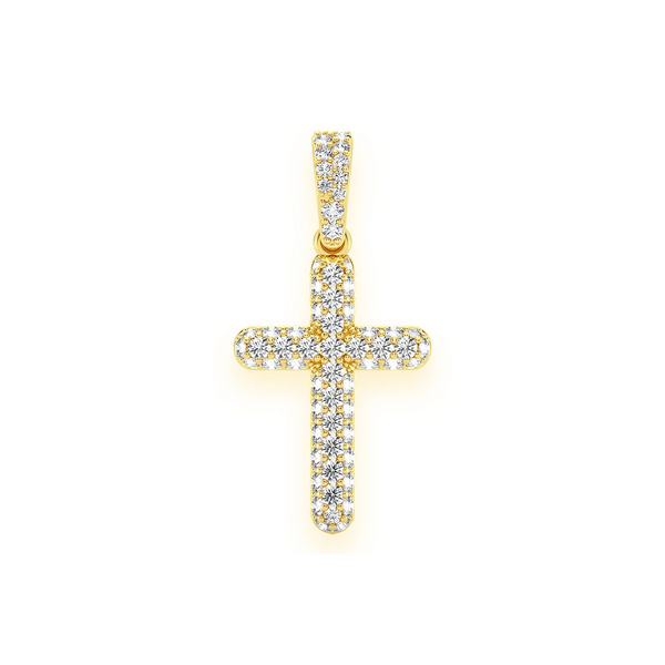 Bubbly Diamond Cross Pendant