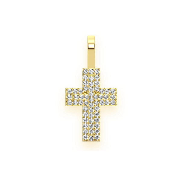 Layered Diamond Cross Pendant
