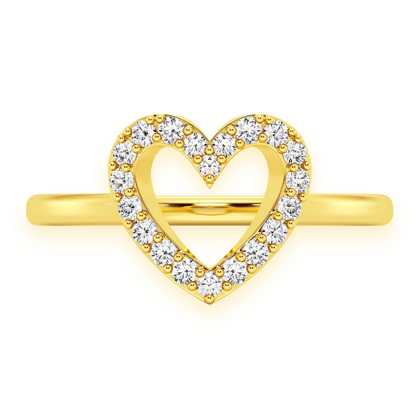 Open Heart Diamond Ring