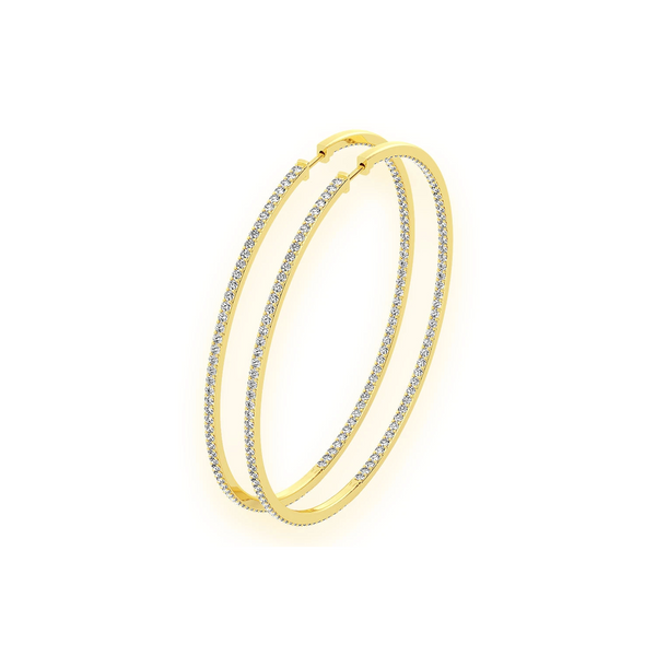 Large Inside-Out Diamond Hoop Earrings
