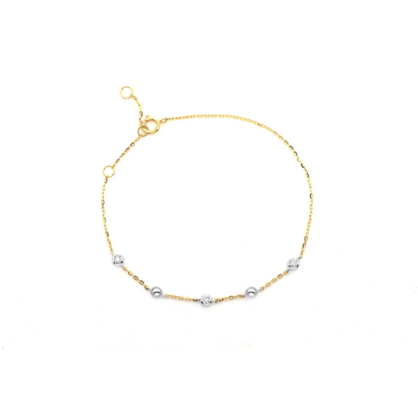 Bead & Bezel Diamond Bracelet