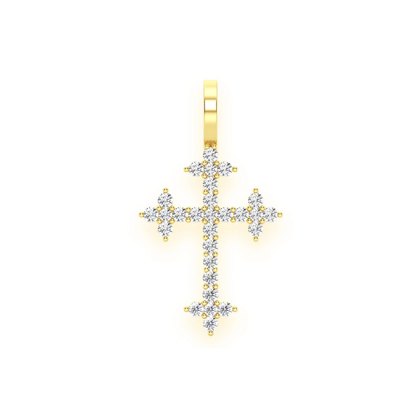 Three Point Diamond Cross Pendant