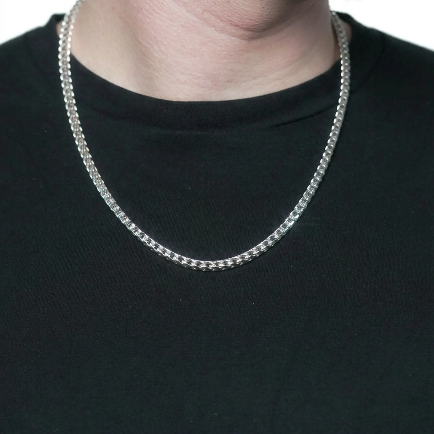 Sterling Silver Franco Chain in 925 sterling silver, 5mm width, alternate view