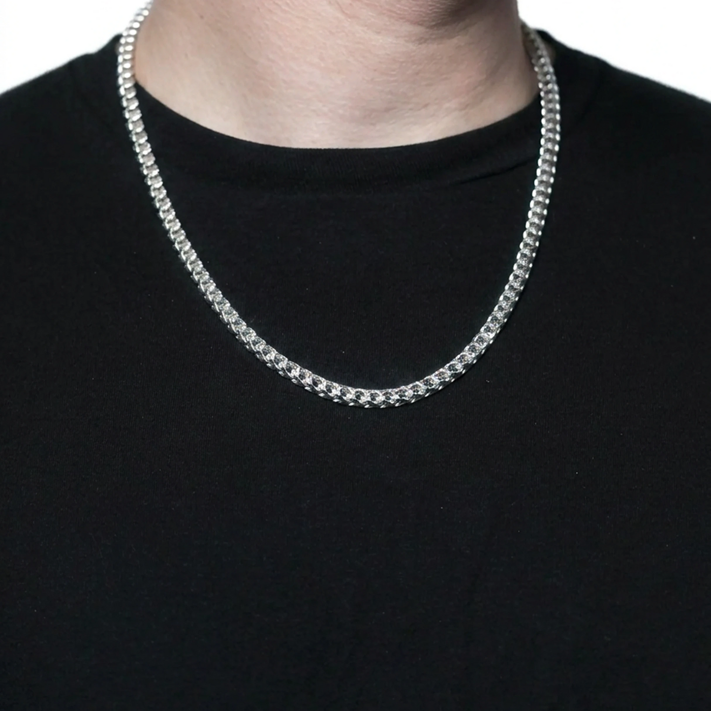 Sterling Silver Diamond-Cut Franco Chain in 925 sterling silver, alternate view 8