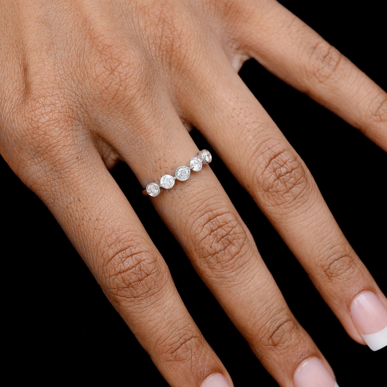 Dual Setting Ring in 14K white gold, alternate view