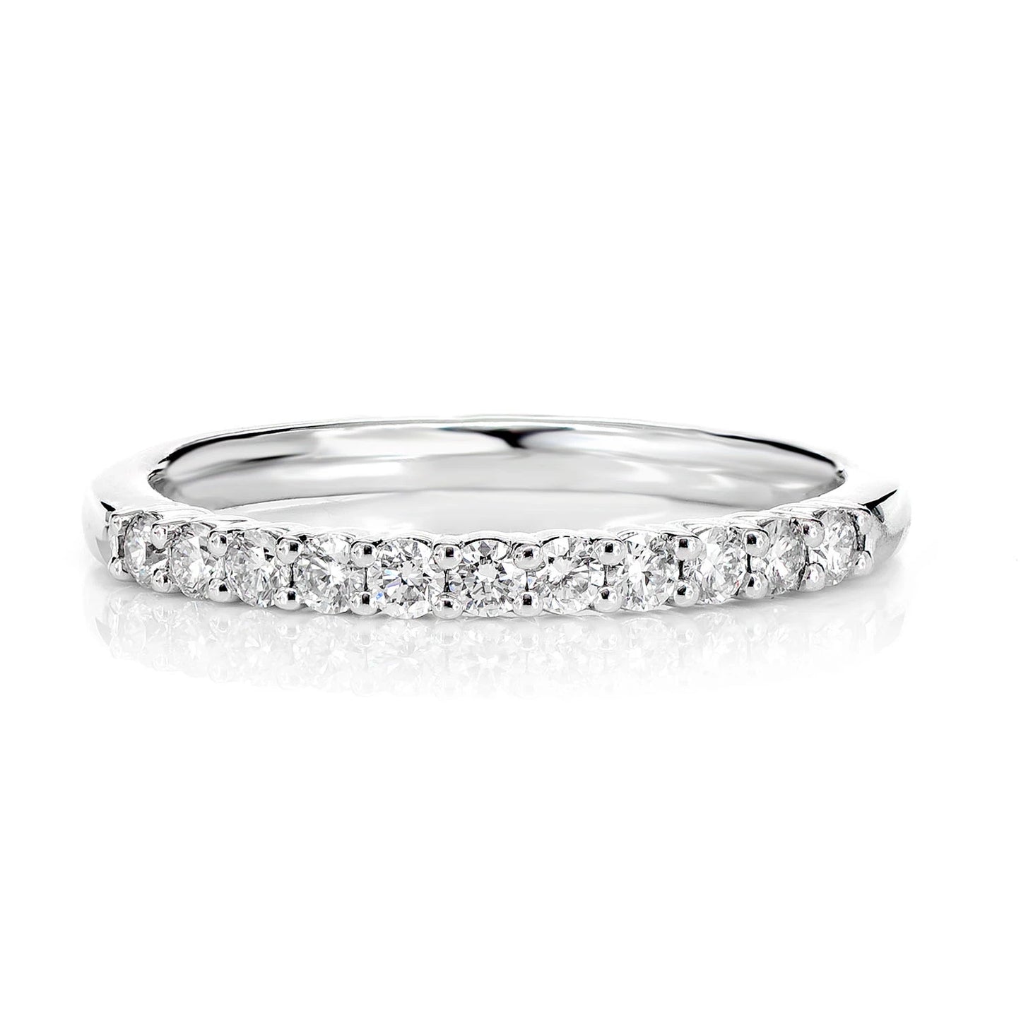 Eleven Stone Shared Prong Diamond Band Ring