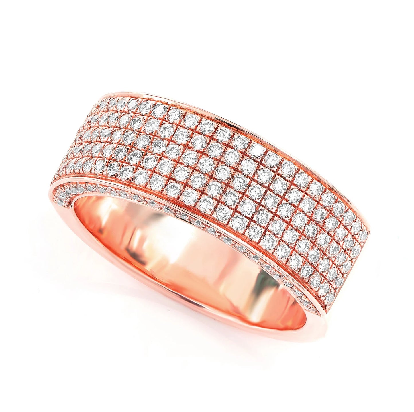 Five Row Pave Diamond Band Ring