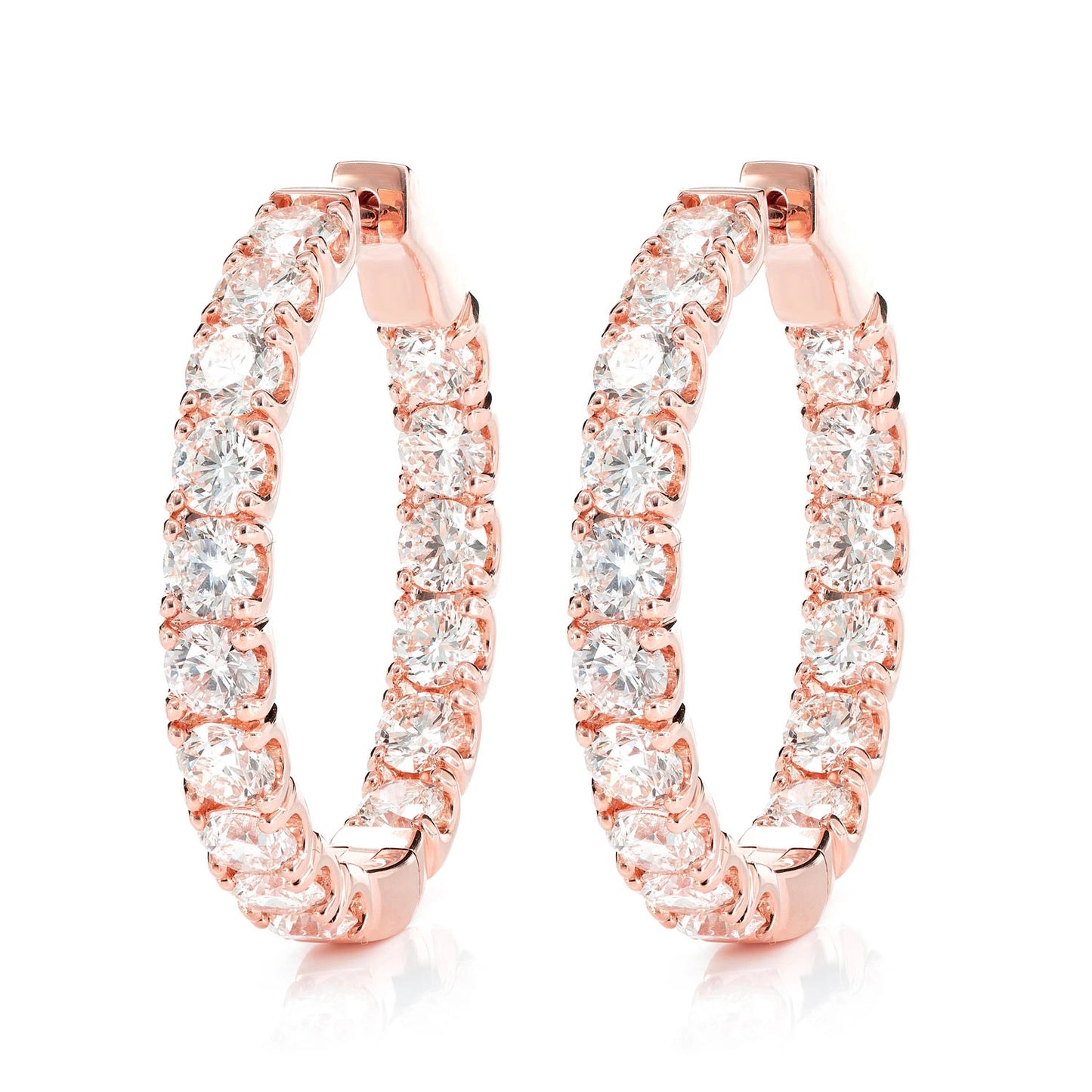 25pt Diamond Inside Outside Hoop Earrings