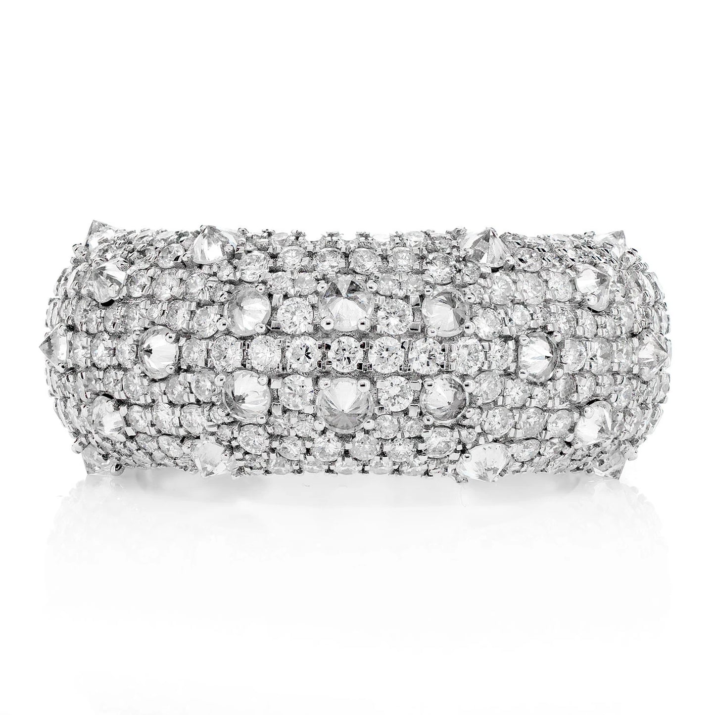 Diamond Spike Wide Band Ring
