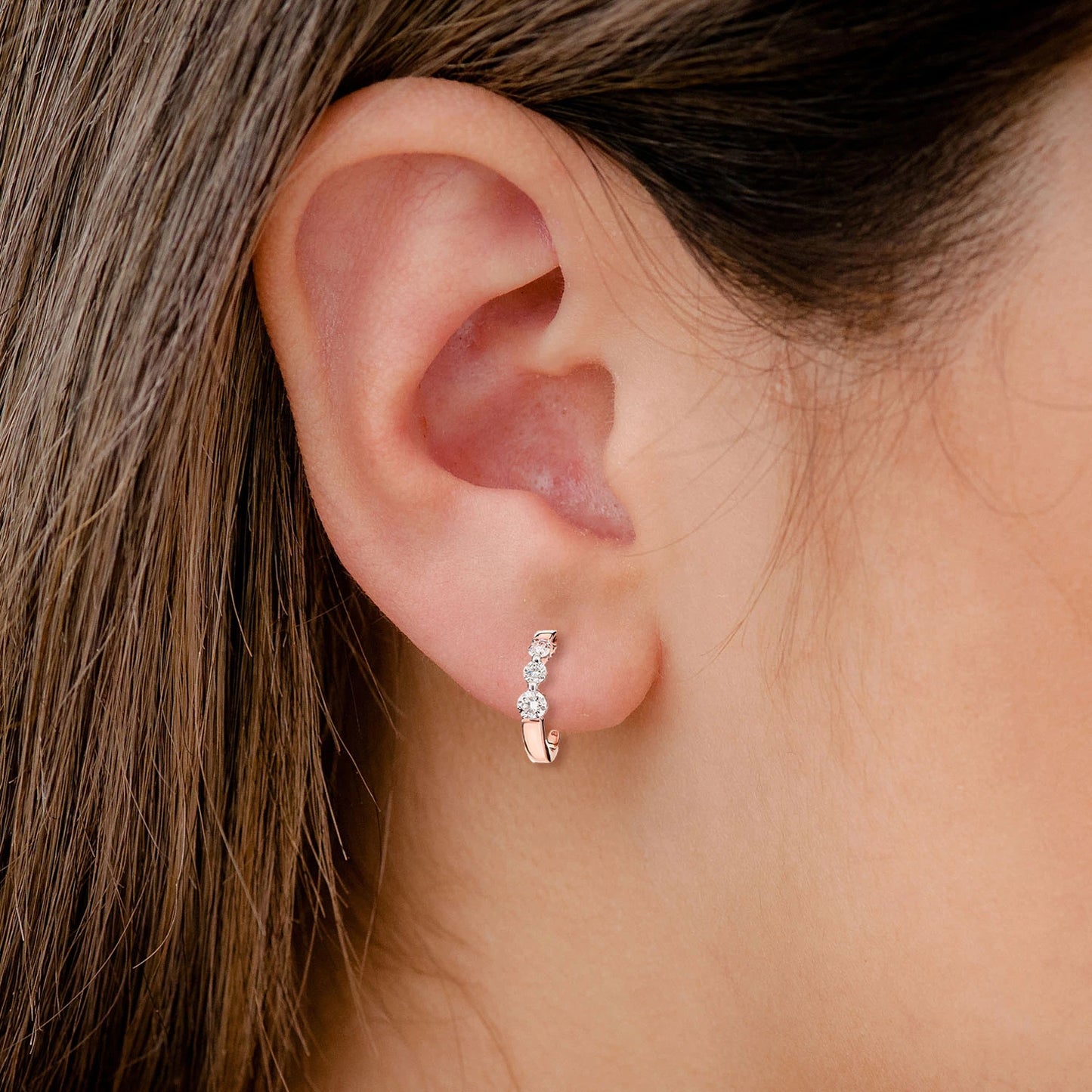 Graduated Diamond Trio Hoop Earrings