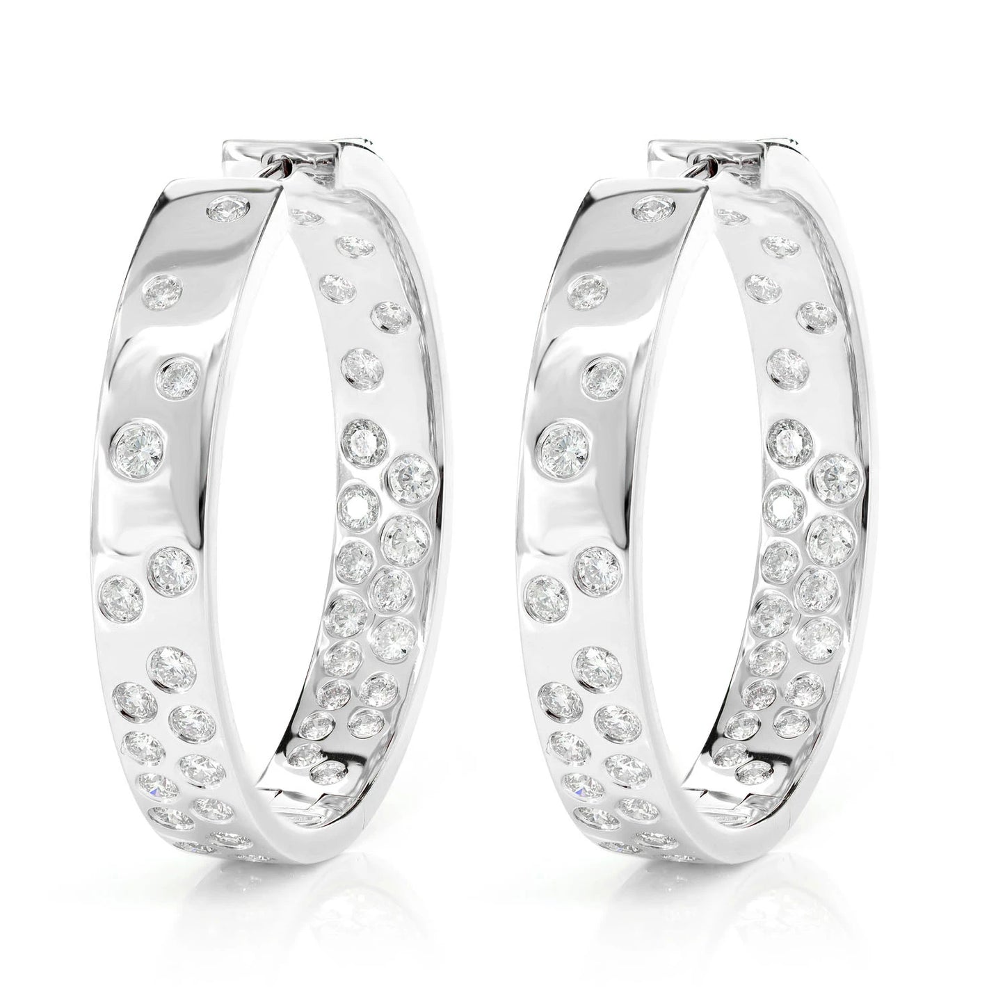 Diamond Gypsy Scattered Hoop Earrings