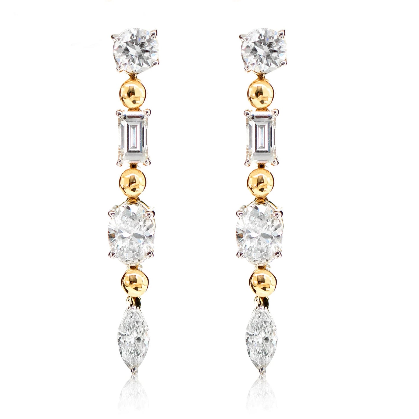 Eclectic Cuts Diamond Dangling Earrings