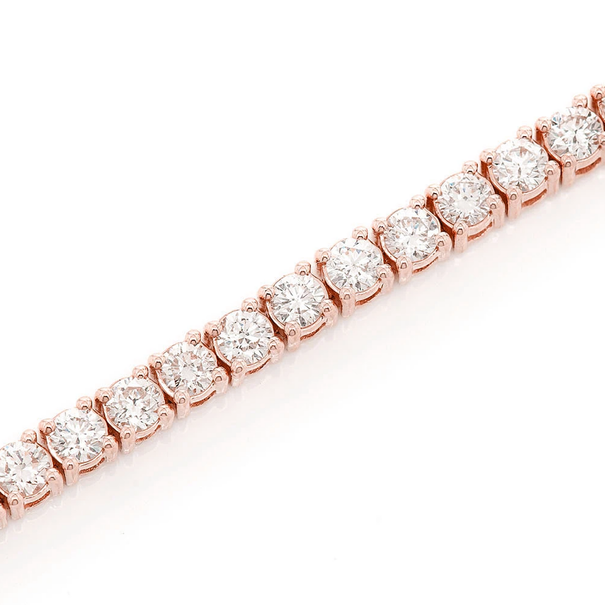 Prong Diamond Tennis Bracelet in 14K rose gold, 10pt / 4.50ctw, alternate view