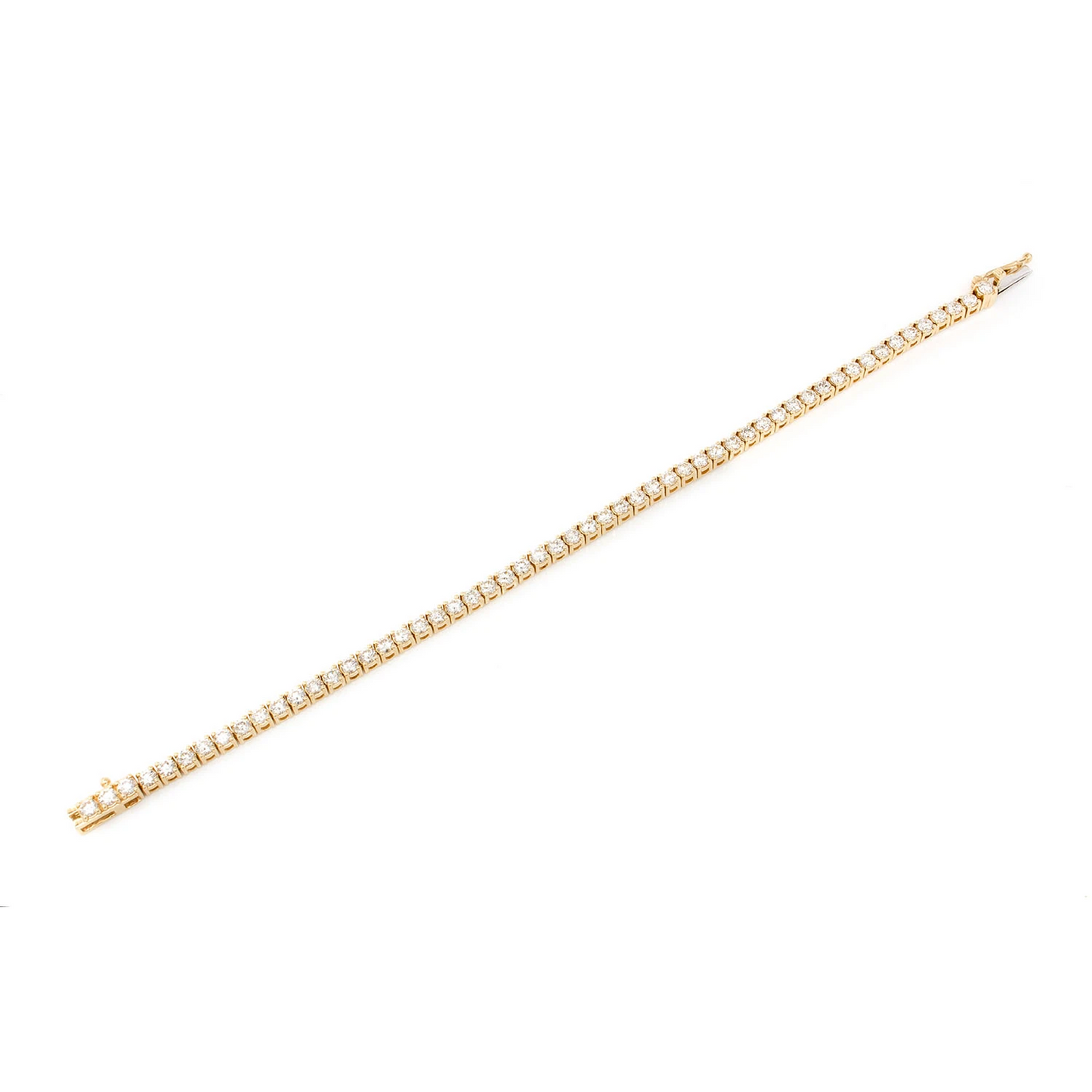 Prong Diamond Tennis Bracelet in 14K yellow gold, 10pt / 4.50ctw, full-length view