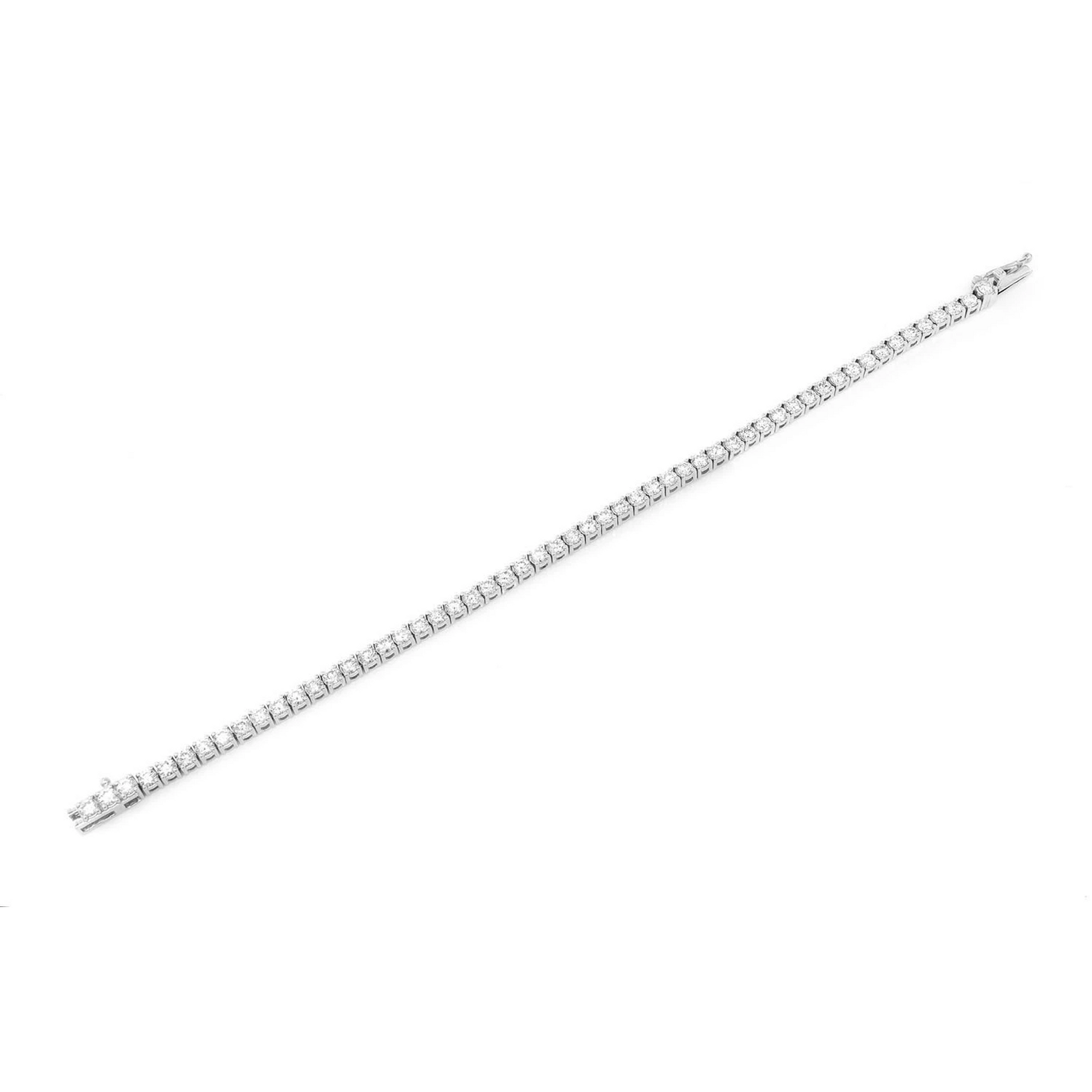 Prong Diamond Tennis Bracelet in 14K white gold, 10pt / 4.50ctw, full-length view