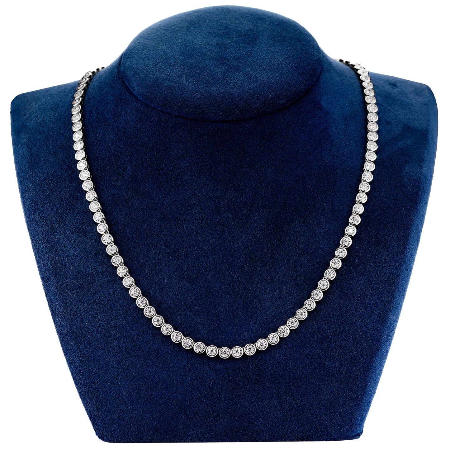 Bezel Miracle Set Diamond Tennis Necklace