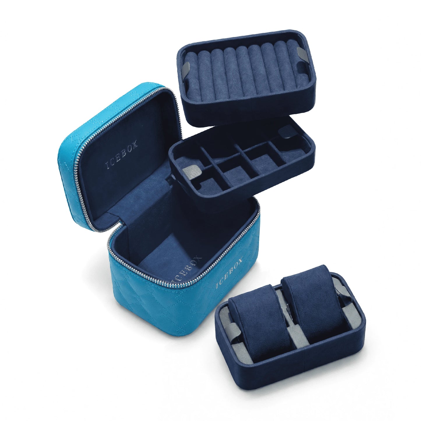 Icebox Small Traveler Case in blue, detail view 2