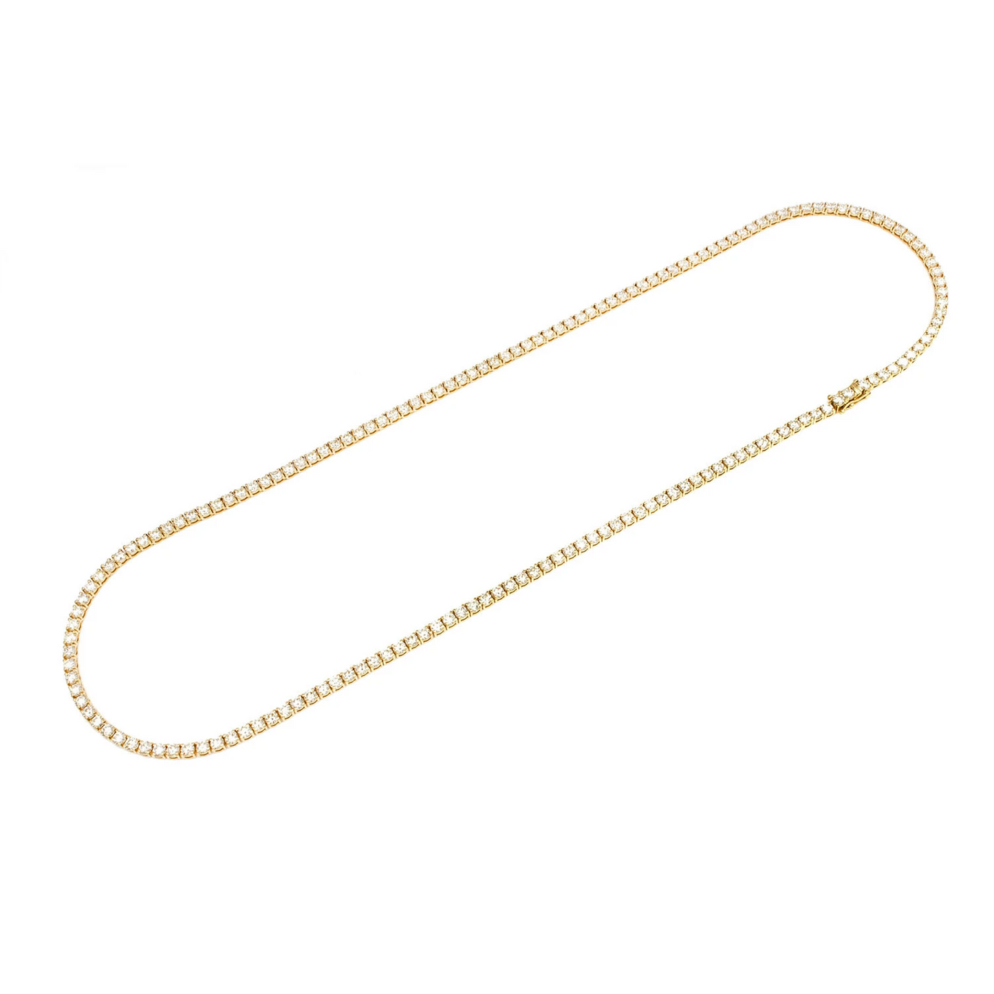 Prong Diamond Tennis Necklace in 14K yellow gold, 15pt / 22.00ctw, detail view