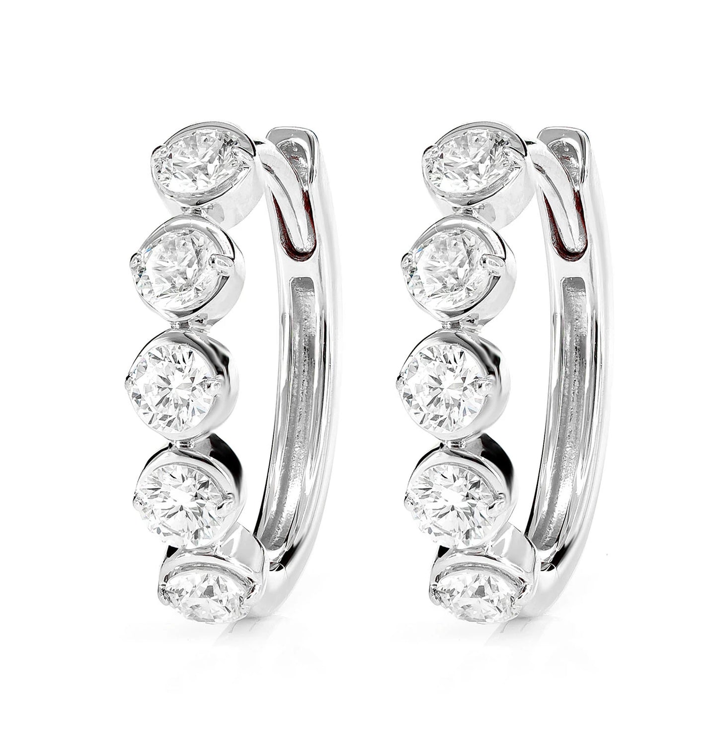 Diamond Caterpillar Oval Hoop Earrings