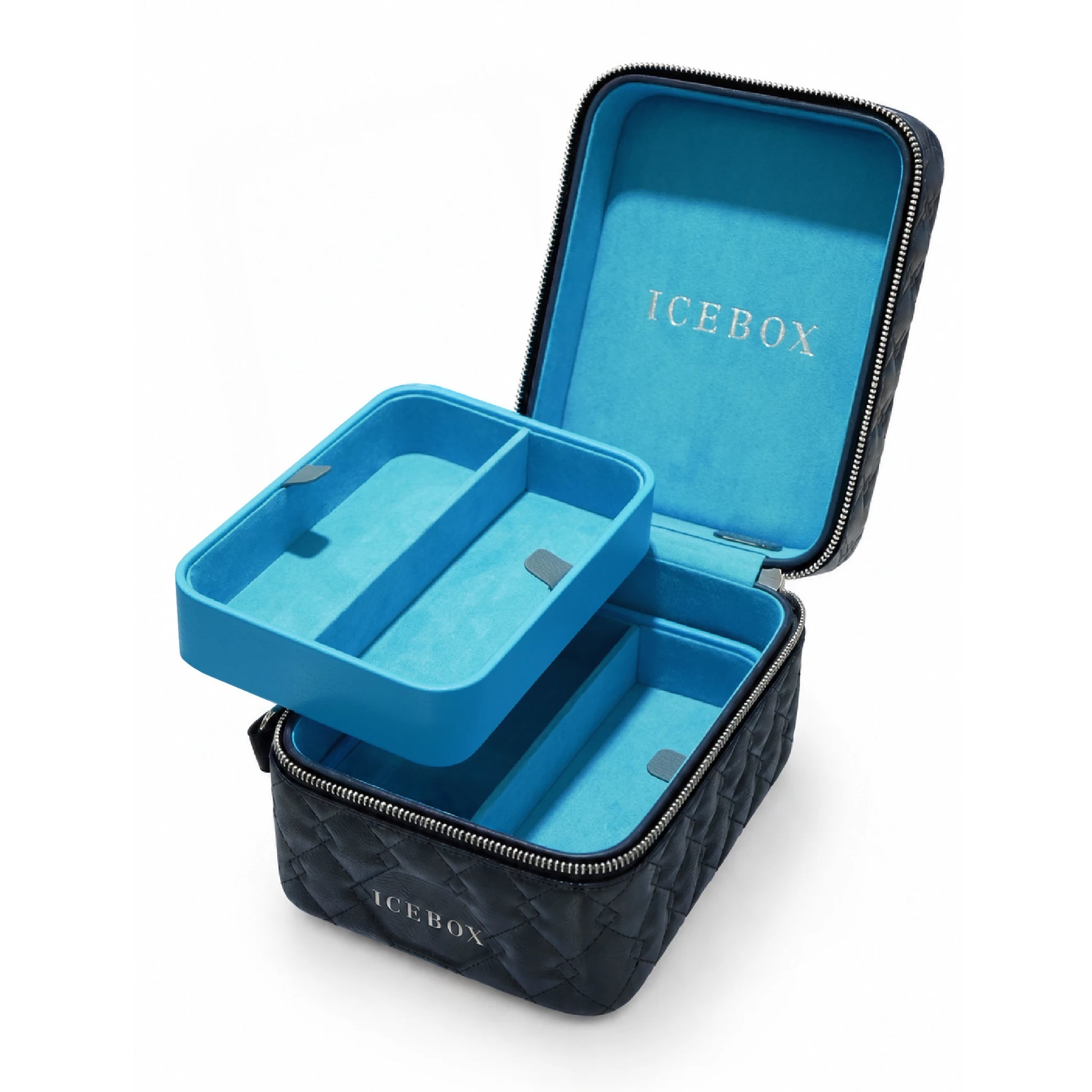 Icebox Medium Traveler Case in navy, 4-sunglass capacity, detail view 2