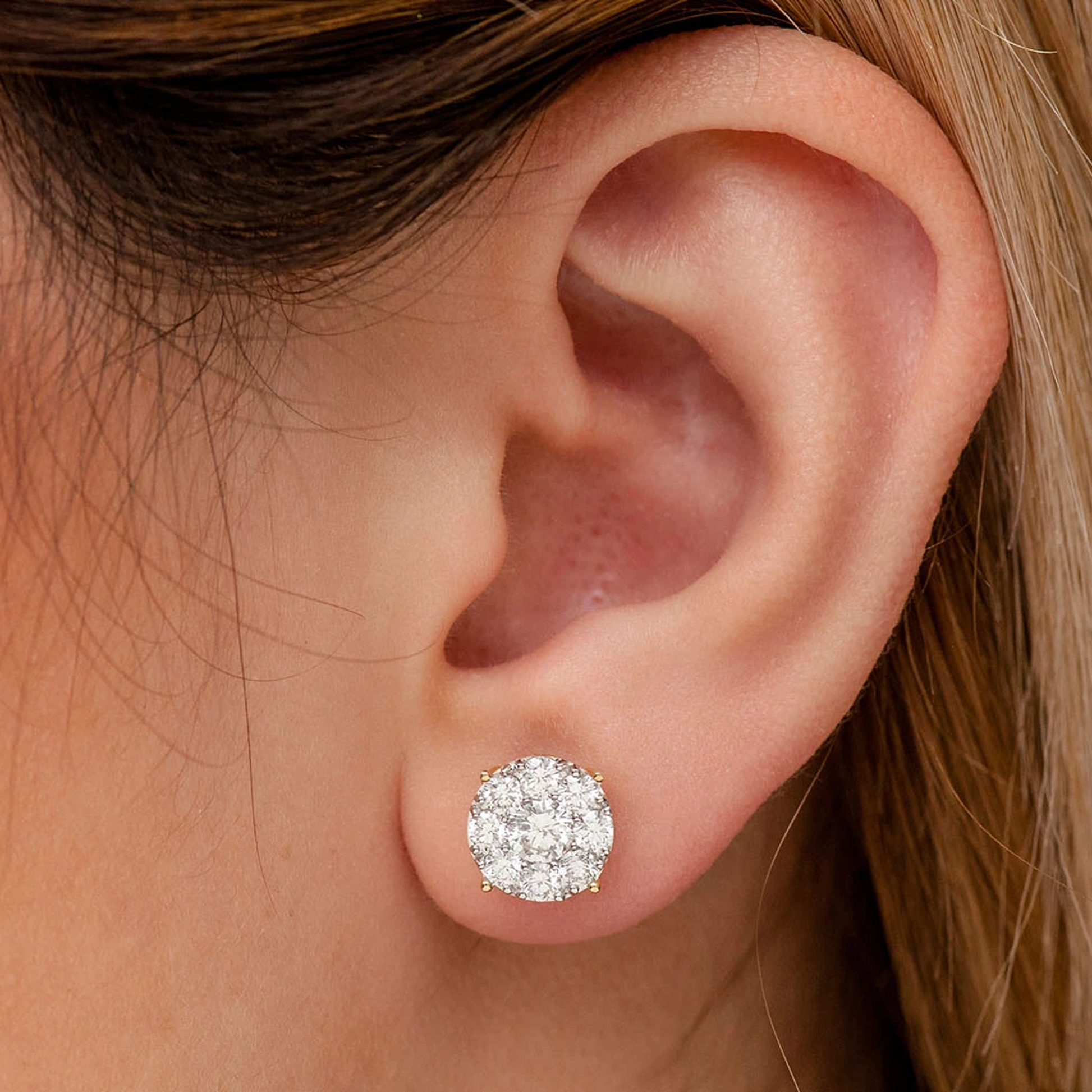 Mosaic Diamond Studs in 14K white gold, 2.00ctw, alternate view