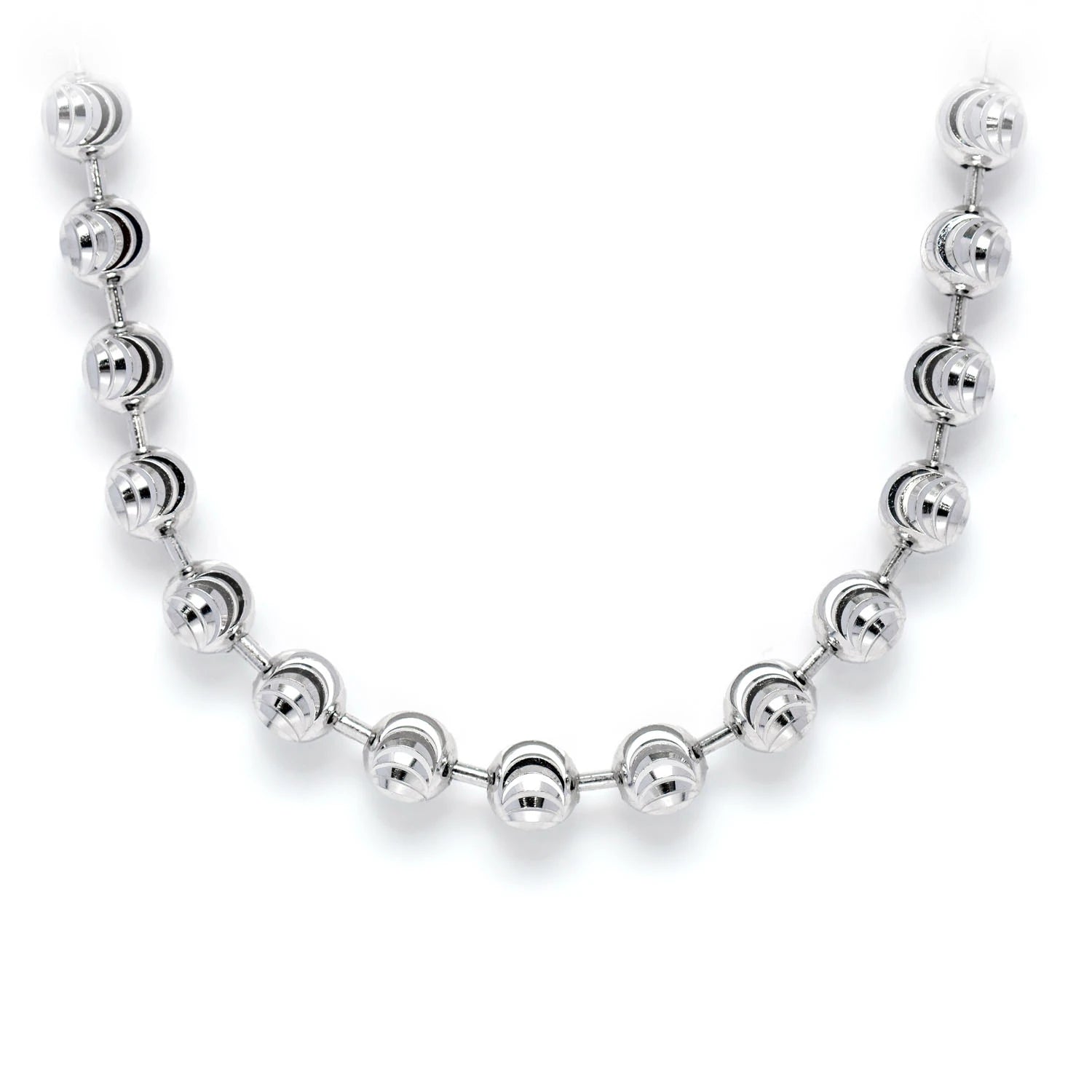 Sterling Silver Mooncut Chain in 925 sterling silver, 2.25mm width, front view