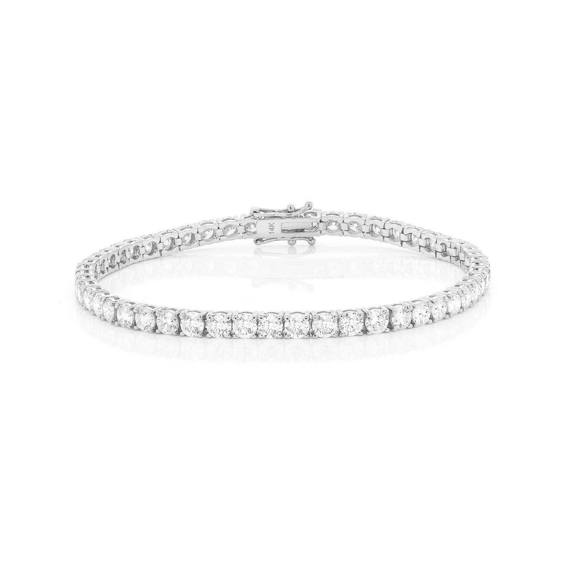Prong Diamond Tennis Bracelet in 14K white gold, 20pt / 10.50ctw, front view