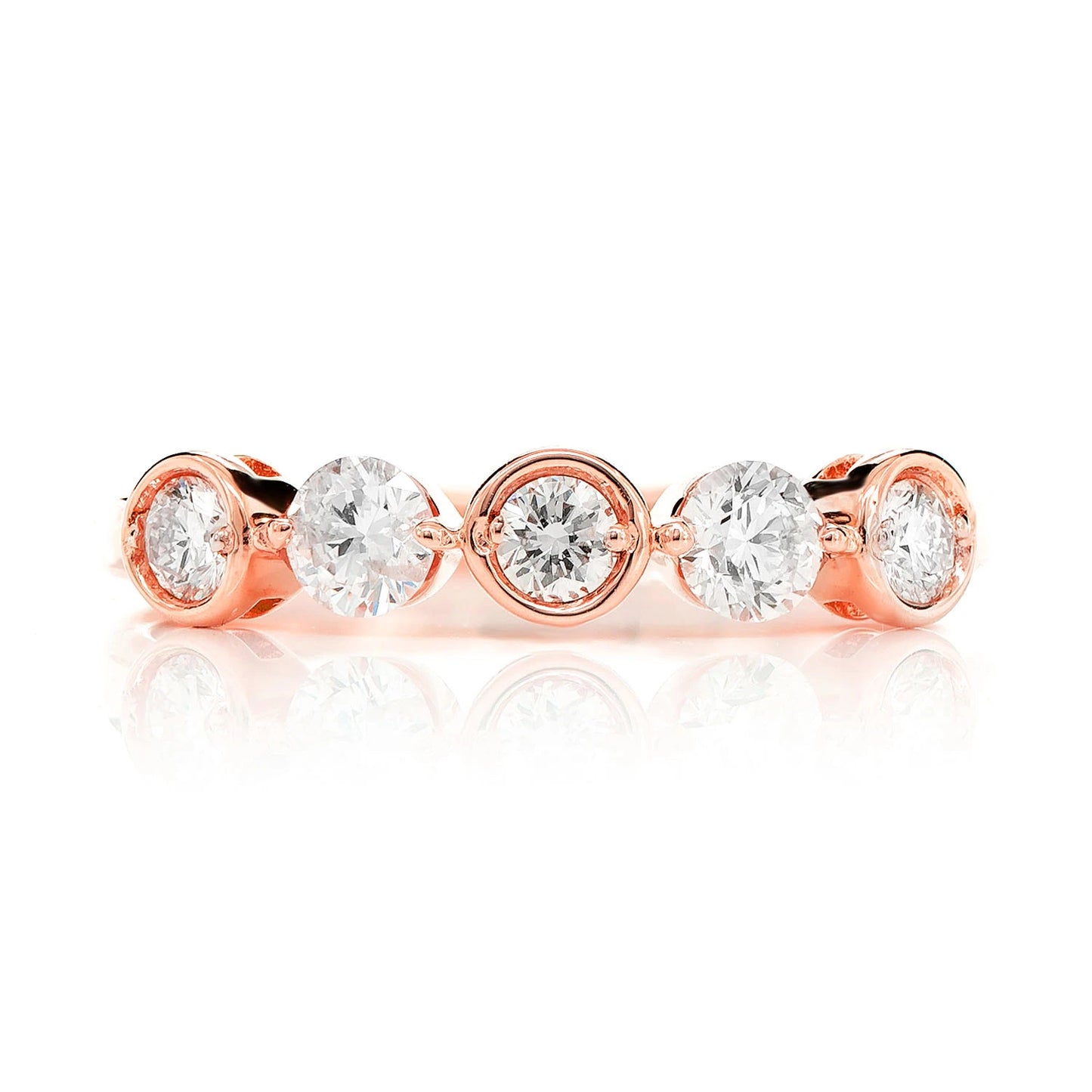 Dual Setting Ring in 14K rose gold, front view