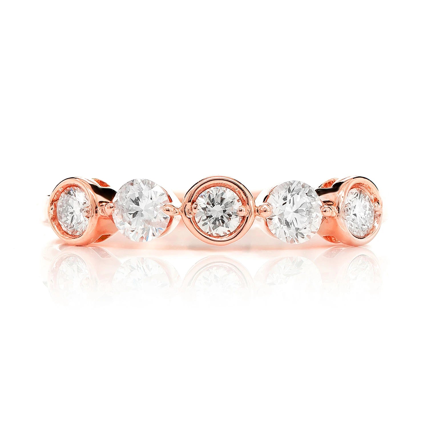 Dual Setting Ring in 14K rose gold, front view