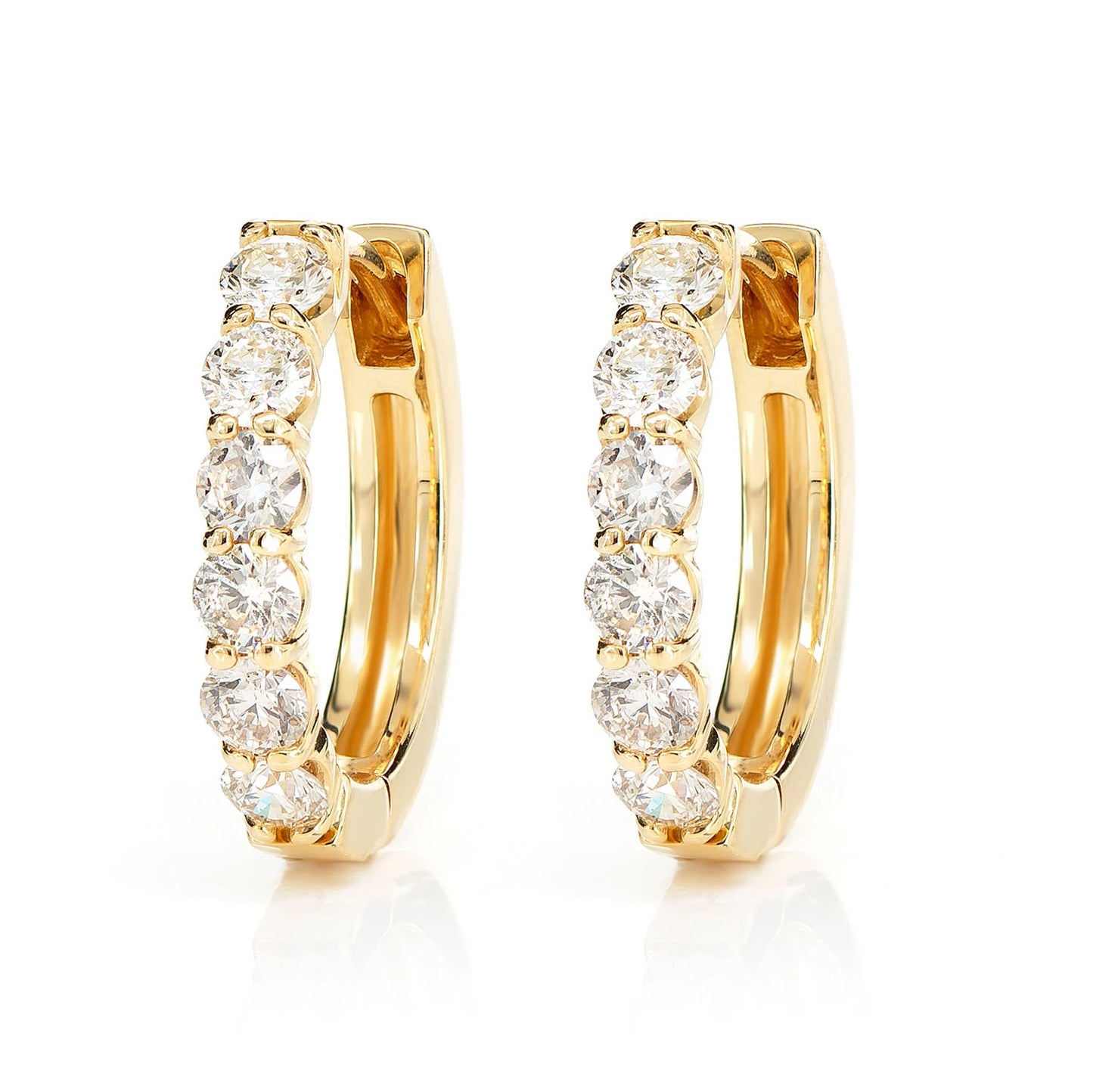 8pt Diamond Hoop Earrings