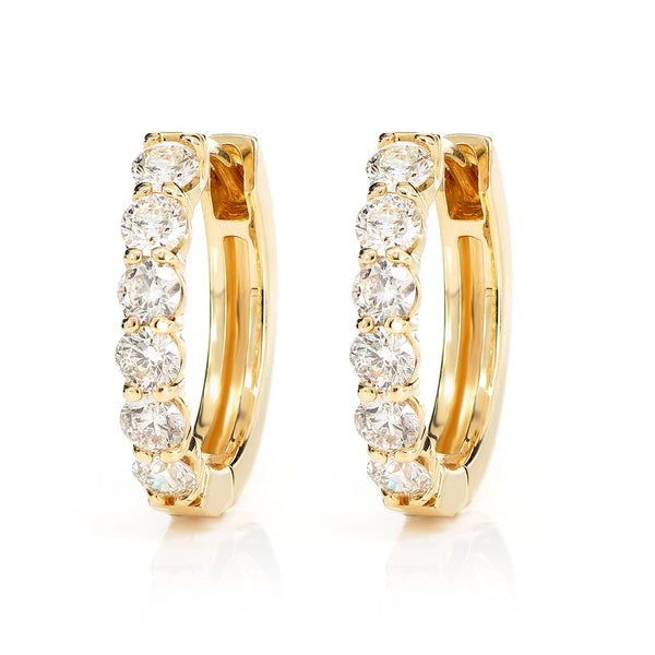 8pt Diamond Hoop Earrings