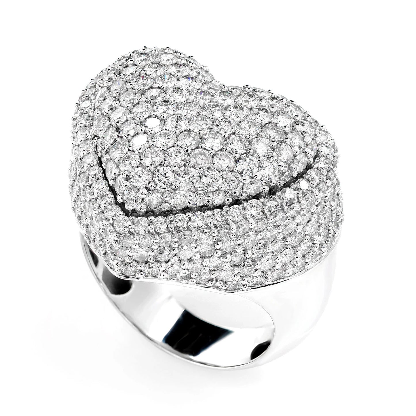 Bubbly Heart Signet Diamond Ring