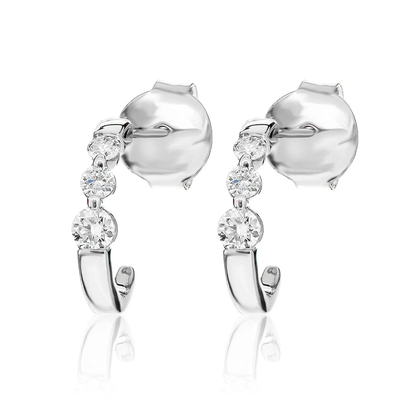 Graduated Diamond Trio Hoop Earrings