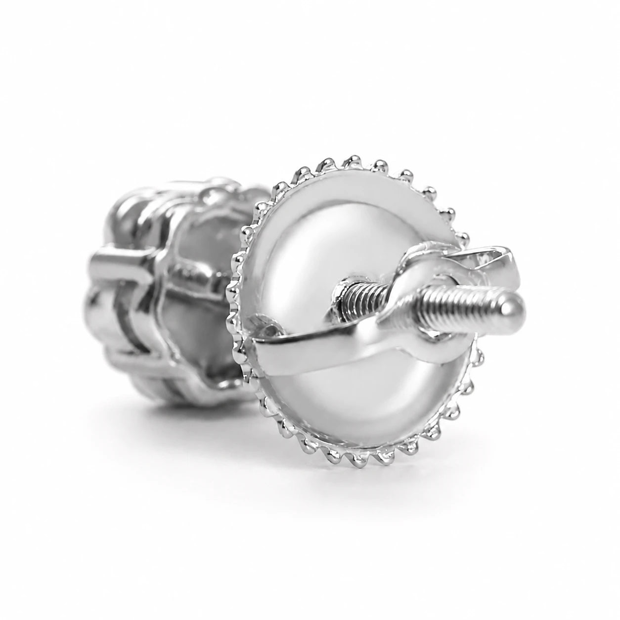 Flower Diamond Studs in 14K white gold, 0.75ctw, side view