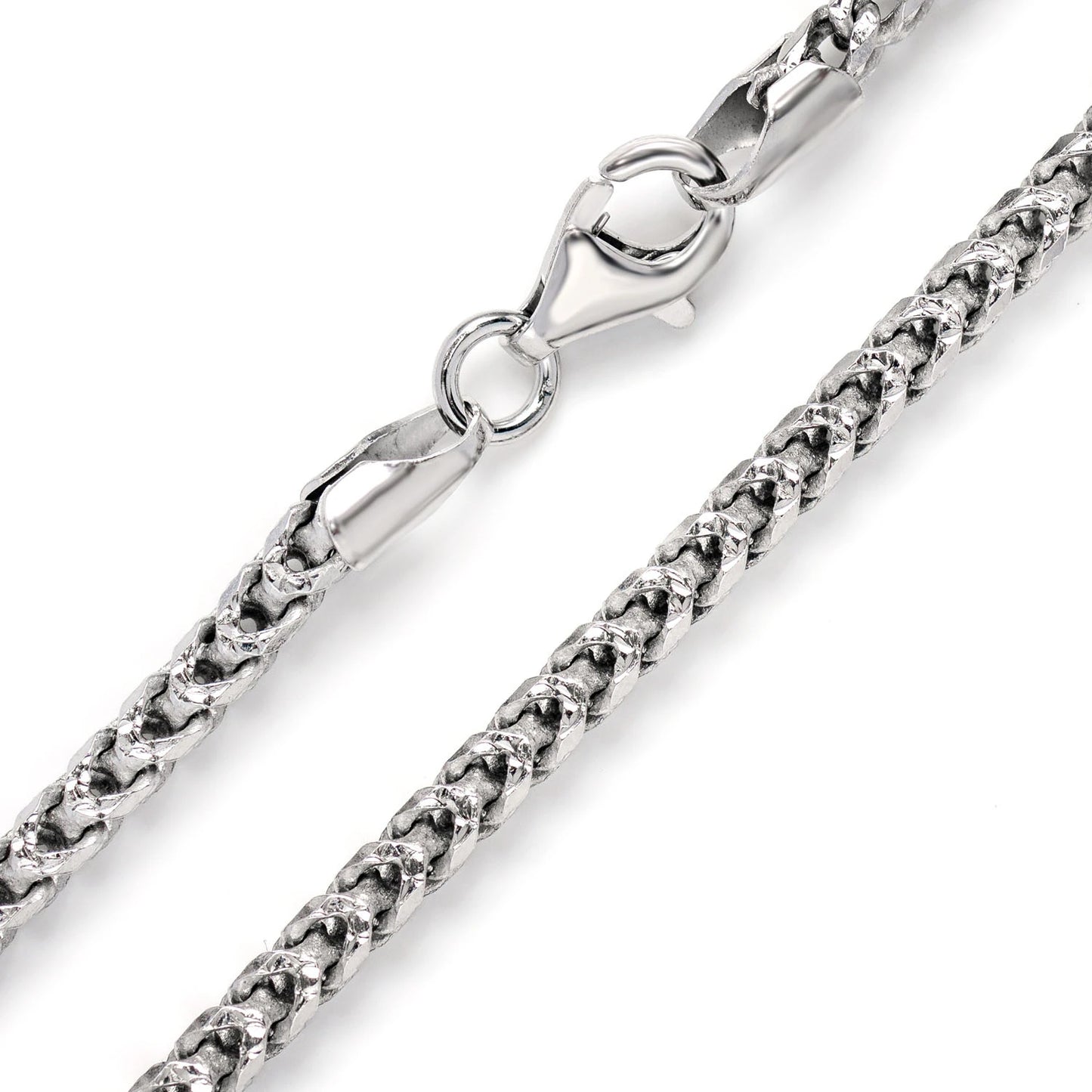 Sterling Silver Diamond-Cut Franco Chain in 925 sterling silver, alternate view 2