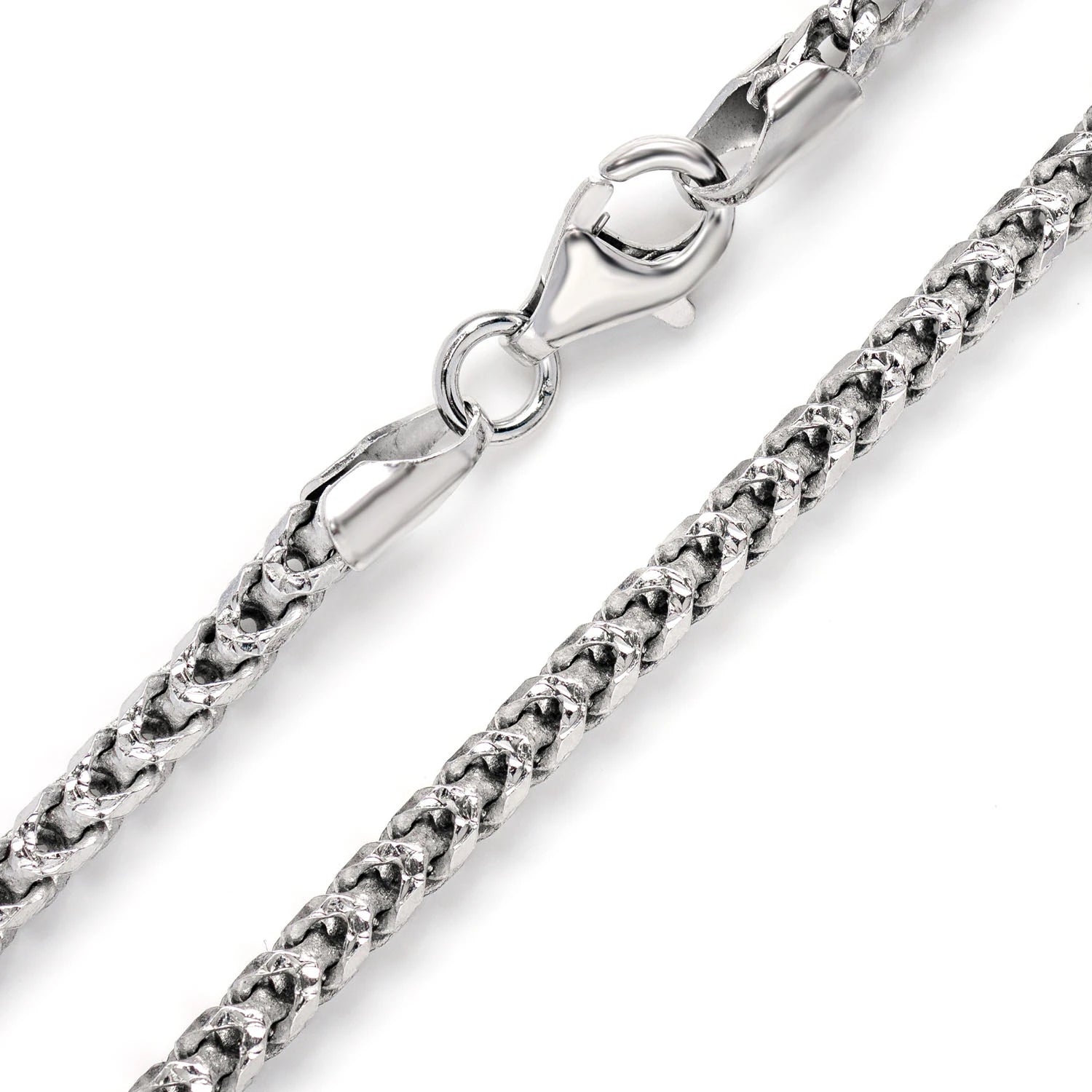 Sterling Silver Diamond-Cut Franco Chain in 925 sterling silver, alternate view 2