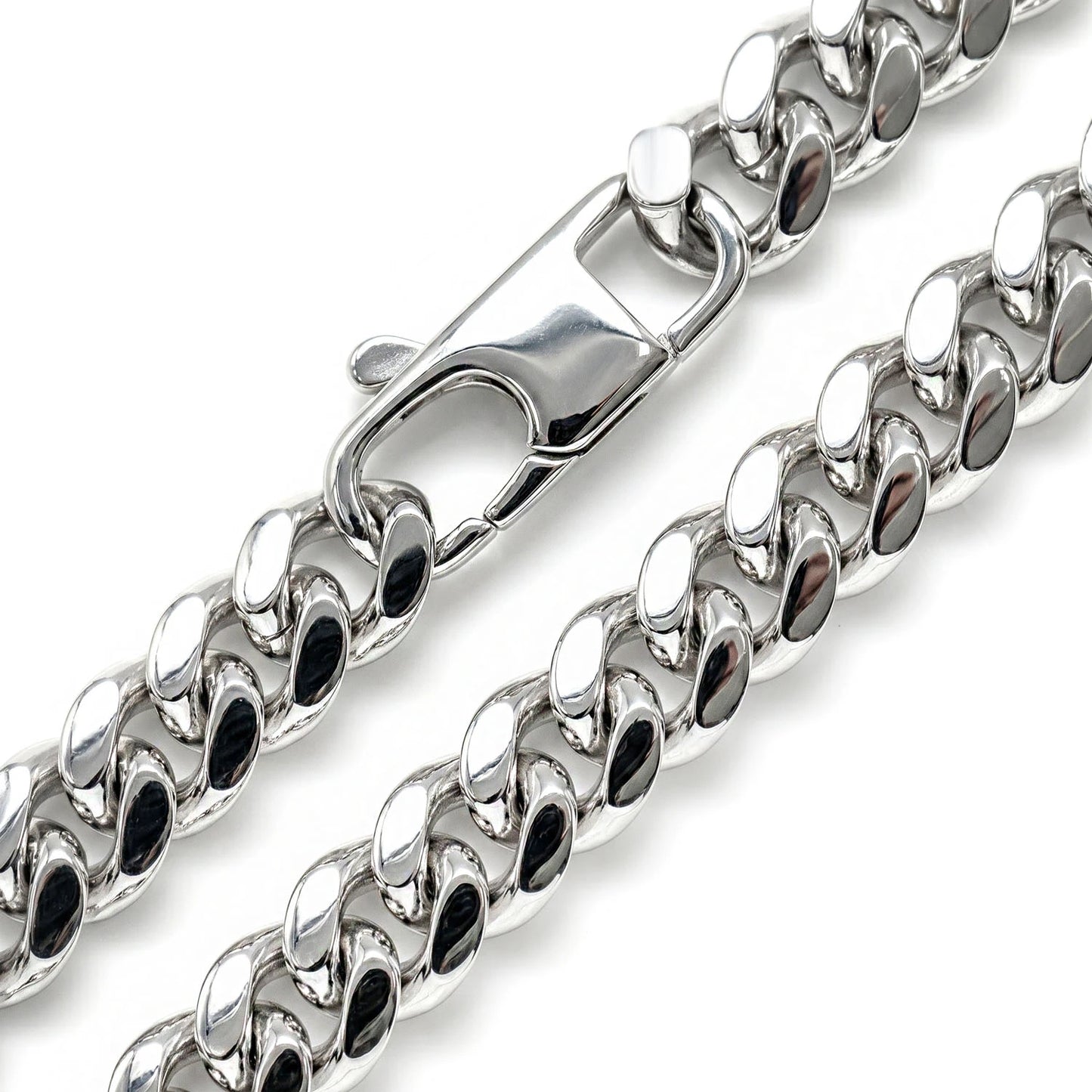 Sterling Silver Cuban Chain in 925 sterling silver, 7mm width, alternate view 4